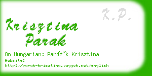 krisztina parak business card